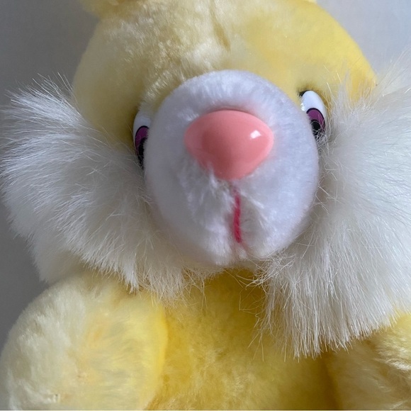 Vintage Walmart Bunny RabbitStuffed Animal Yellow Easter Plush Decoration STIFF - Picture 2 of 15